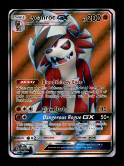 SM - Guardians Rising #138/145 Lycanroc GX (Full Art) Ultra Rare,Holo Pokemon - Image 1
