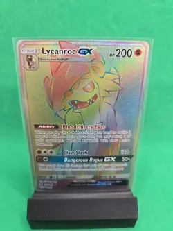 Pokemon Lycanroc GX Holo Secret Rare Sm-Guardians Rising 156/145 EX NM!!!! - Image 1