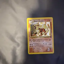 Blaine's Arcanine 1/132 Gym Challenge Holo Rare Vintage WOTC Pokemon TCG MP - Image 1