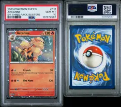 Pokemon SVP Arcanine 011 Three Pack Blister PSA 10 - Image 3