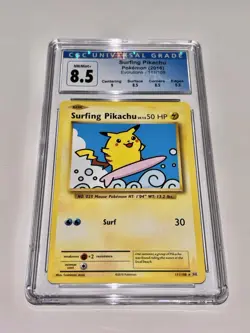 Pokemon TCG Surfing Pikachu XY Evolutions 111/108 Regular Secret Rare Graded 8.5 - Image 1