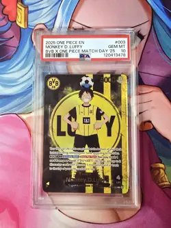 PSA 10 ONE PIECE TCG PROMOS X BVB Match Day 2025 MONKEY D. LUFFY - Image 1