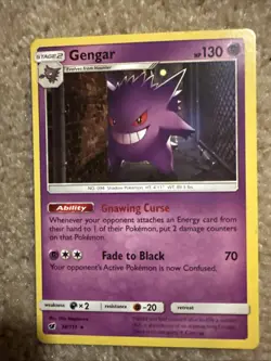 Pokemon TCG Gengar 38/111 Crimson Invasion Reverse Holo Rare Mint Condition - Image 1