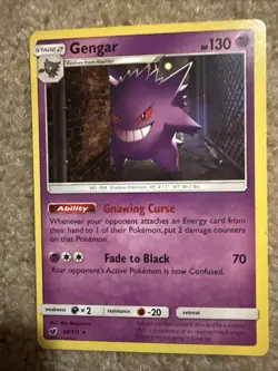 Pokemon TCG Gengar 38/111 Crimson Invasion Reverse Holo Rare Mint Condition - Image 2