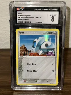 CGC NM/Mint 8 Aron Pokemon 2006 EX Holon Phantoms Reverse Holo - Image 1