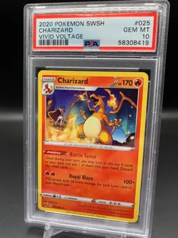 Charizard Pokemon TCG Swsh04 Vivid Voltage 025/185 PSA 10 Rare English 2020 - Image 1