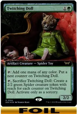 Twitching Doll - FOIL EXTENDED ART #384 - Duskmourn: House of Horror MTG - Image 1