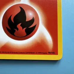 Pokemon TCG WoTC Fire Energy 098/102 Base Set (Shadowless) Vintage - Image 3