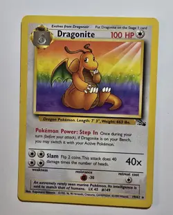 Pokemon TCG Fossil Unlimited Dragonite #19- LP - Image 1