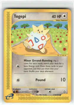 Togepi Aquapolis Common Pokemon Near Mint or Better - Image 1