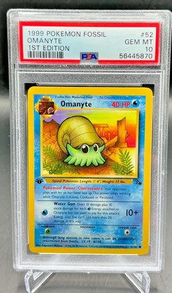 PSA 10 - 1999 Pokemon Fossil 1st Edition OMANYTE #52 (5870) - Image 1