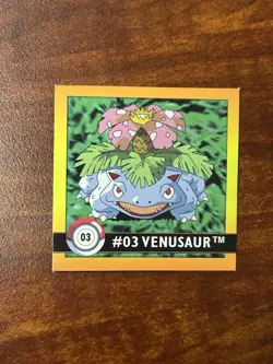 #03 Venusaur Base Series Set 1 ARTBOX Flipz Sticker Pokemon Cards Vintage 1999 - Image 1