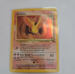 Pokemon Moltres 12/62 Fossil Unlimited Holo 1999 Card - Image 1