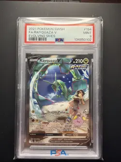 Rayquaza V PSA 9 Alternate Art SWSH Evolving Skies 194/203 Alt Pokemon Card MINT - Image 1