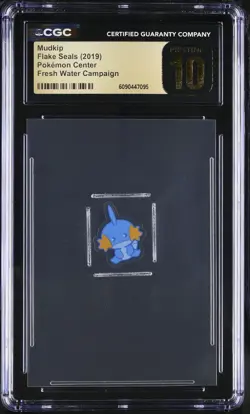 2019 Pokemon Center Flake Seals Pokemon Center Mudkip CGC 10 - Image 1