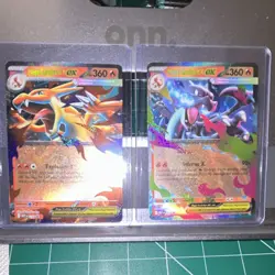 Pokemon Mega Charizard Y EX 030 & Mega Charizard X EX 029 Holo English Lot of 2 - Image 1