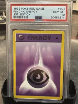 Pokemon TCG Psychic Energy 1st Edition Shadowless Base Set PSA 10 - Image 1