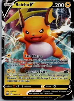 Raichu V 045/172 Ultra Rare Holo NM Pokemon SWSH09: Brilliant Stars - Image 1