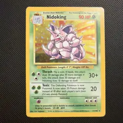 Nidoking 11/102 Holo Rare, Base Set Edition Pokemon Card 1999 WOTC MP-HP - Image 1
