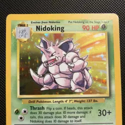 Nidoking 11/102 Holo Rare, Base Set Edition Pokemon Card 1999 WOTC MP-HP - Image 4