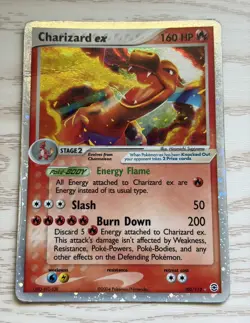 2004 Pokemon EX Fire Red & Leaf Green Charizard EX Holo Foil Rare 105/112 - Image 1