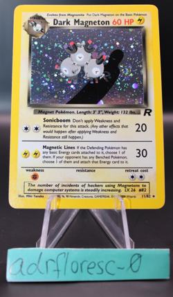 Pokemon TCG Dark Magneton 1st Edition Holo 11/82 Team Rocket WOTC - Image 1