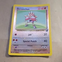 POKEMON PROMO CARD - BEST OF GAME - #2 HITMONCHAN (2003) (REV HOLO) RARE NM - Image 1