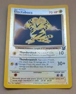 POKEMON PROMO CARD - BEST OF GAME - #1 ELECTABUZZ (2002) (REV HOLO) RARE NM - Image 1
