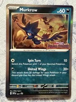 Pokemon TCG Murkrow - 021 (Prerelease) 021 Sv: Scarlet & Violet Promo Cards Holo - Image 1