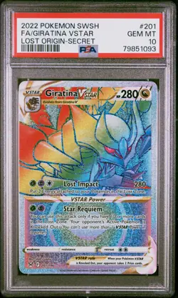PSA 10 2022 POKEMON LOST ORIGIN GIRATINA VSTAR FA #201 SECRET GEM MINT - Image 1