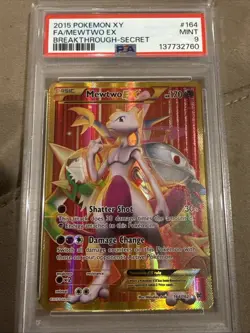 Pokemon Mewtwo EX Secret Full Art 164/162 XY Breakthrough #164 MINT PSA 9 - Image 1