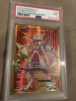 Pokemon Mewtwo EX Secret Full Art 164/162 XY Breakthrough #164 MINT PSA 9 - Image 2