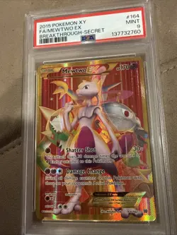 Pokemon Mewtwo EX Secret Full Art 164/162 XY Breakthrough #164 MINT PSA 9 - Image 3
