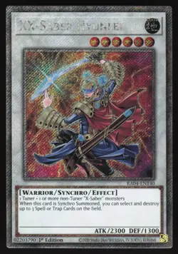 XX-Saber Hyunlei - RA04-EN140 - Platinum Secret Rare - 1st Edition Yugioh - Image 1
