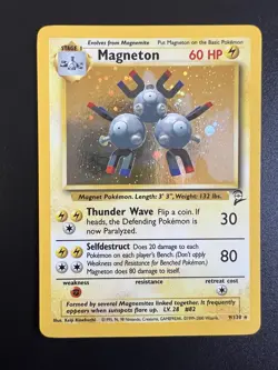 Magneton 9/130 Base Set 2 2000 Pokemon Card Holo Rare NM - Image 1