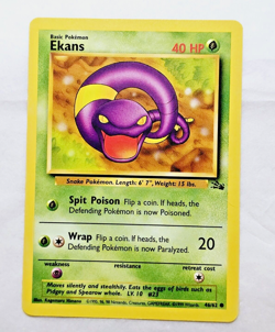 Ekans Fossil Set # 46/62 Pokemon TCG Common Card Base Set 1999 Ungraded - Image 1