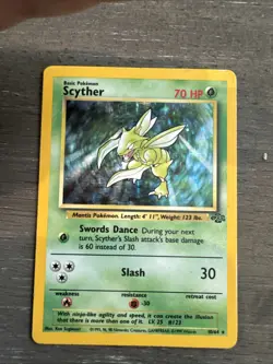 Pokemon Jungle Scyther Holo Rare Card 10/64 WOTC Base Set Vintage - Image 1