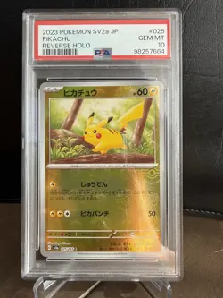 2023 Pokemon SV2a Japanese Pikachu Reverse Holo #025/165 PSA 10 Gem MT - Image 1