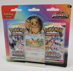 Prismatic Evolutions 2 Pack Blister 2025 Pokemon Day Promo Misprint Eevee Coin - Image 1