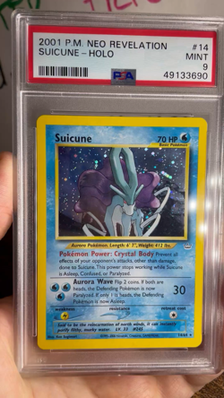 ✨ 2001 POKEMON NEO REVELATION #14 SUICUNE-HOLO PSA 9 DOUBLE HOLO ✨ - Image 2