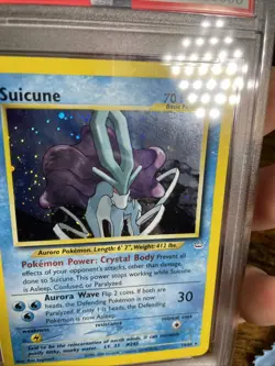 ✨ 2001 POKEMON NEO REVELATION #14 SUICUNE-HOLO PSA 9 DOUBLE HOLO ✨ - Image 4