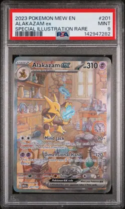 2023 POKEMON MEW EN-151 SPECIAL ILLUSTRATION RARE #201 ALAKAZAM EX PSA 9 - Image 1