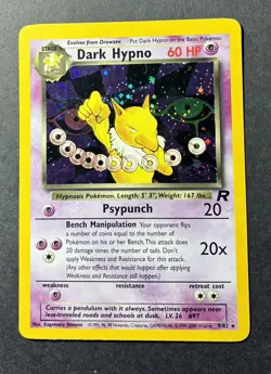 Pokemon Dark Hypno 9/82 Team Rocket Holo - Image 1