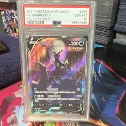 Pokemon 2021 Umbreon V Full Art Secret Rare Holo Eevee Heroes Korean PSA 10 #085 - Image 1