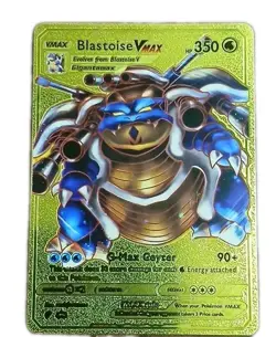 Pokemon Blastoise VMAX Gold Foil Card English Standard Size Card Stock Material - Image 1