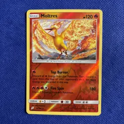 Reverse Holo Moltres 19/181 Holo Rare Sun & Moon Team Up Card - NM (b) - Image 1