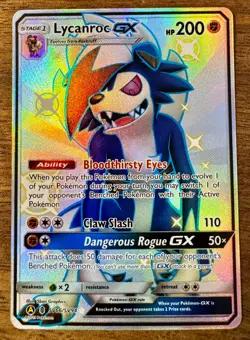 Lycanroc GX SV67/SV94 Hidden Fates Full Art Shiny Vault Pokemon TCG NM - Image 1