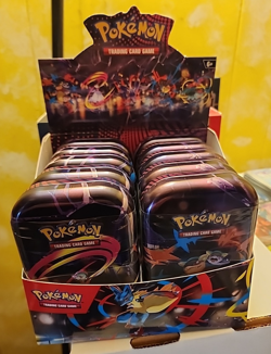 Pokemon TCG Mega Evolution MEGA HEROES MINI TIN DISPLAY Factory Sealed 10 Tins - Image 1