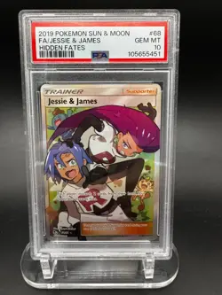 Pokemon TCG: Jesse & James - 68/68 Hidden Fates - Full Art Trainer - PSA 10 - Image 1