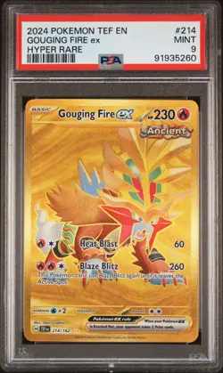 2024 POKEMON TEF EN-TEMPORAL FORCES HYPER RARE #214 GOUGING FIRE EX PSA 9 - Image 1